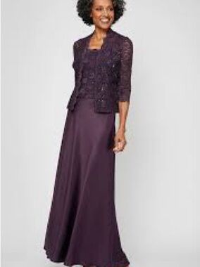 Karen Millen Plum Beaded Jacket & Satin Gown